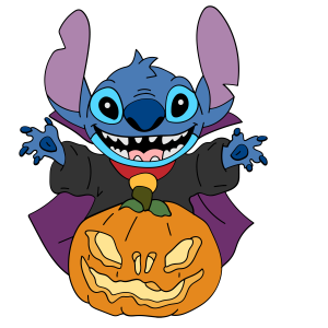 Stitch Vampire with Pumpkin